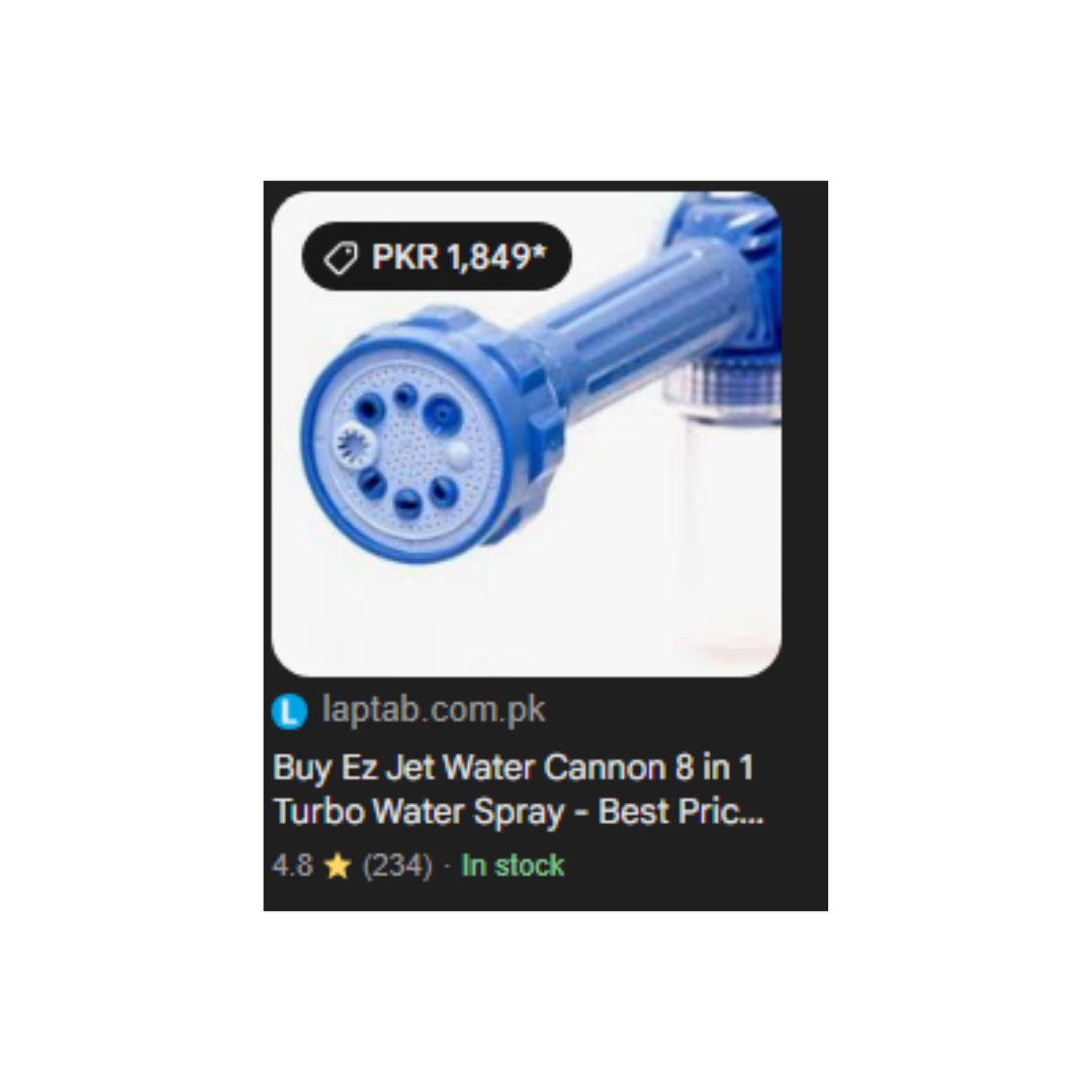 Ez Jet Water Cannon 8-in-1 Turbo Spray Gun | High Pressure Car Wash & Garden Sprayer with Soap Dispenser