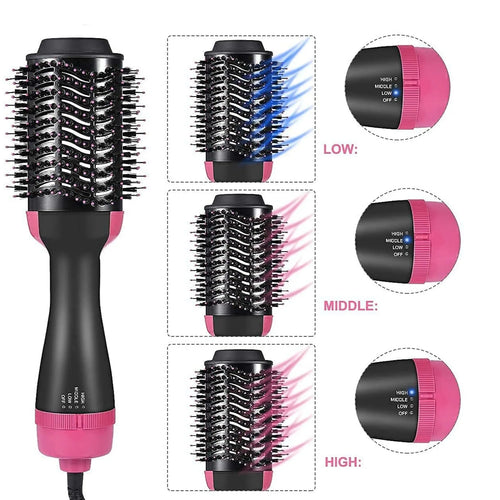 3-in-1 One Step Hair Dryer & Volumizer Brush | Hot Air Styler for Straightening & Curling (Salon Finish)