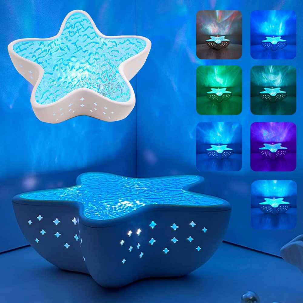 Northern Lights Ocean Wave Crystal Lamp | 16-Color Water Ripple Projector with Remote (Viral Aesthetic Light)