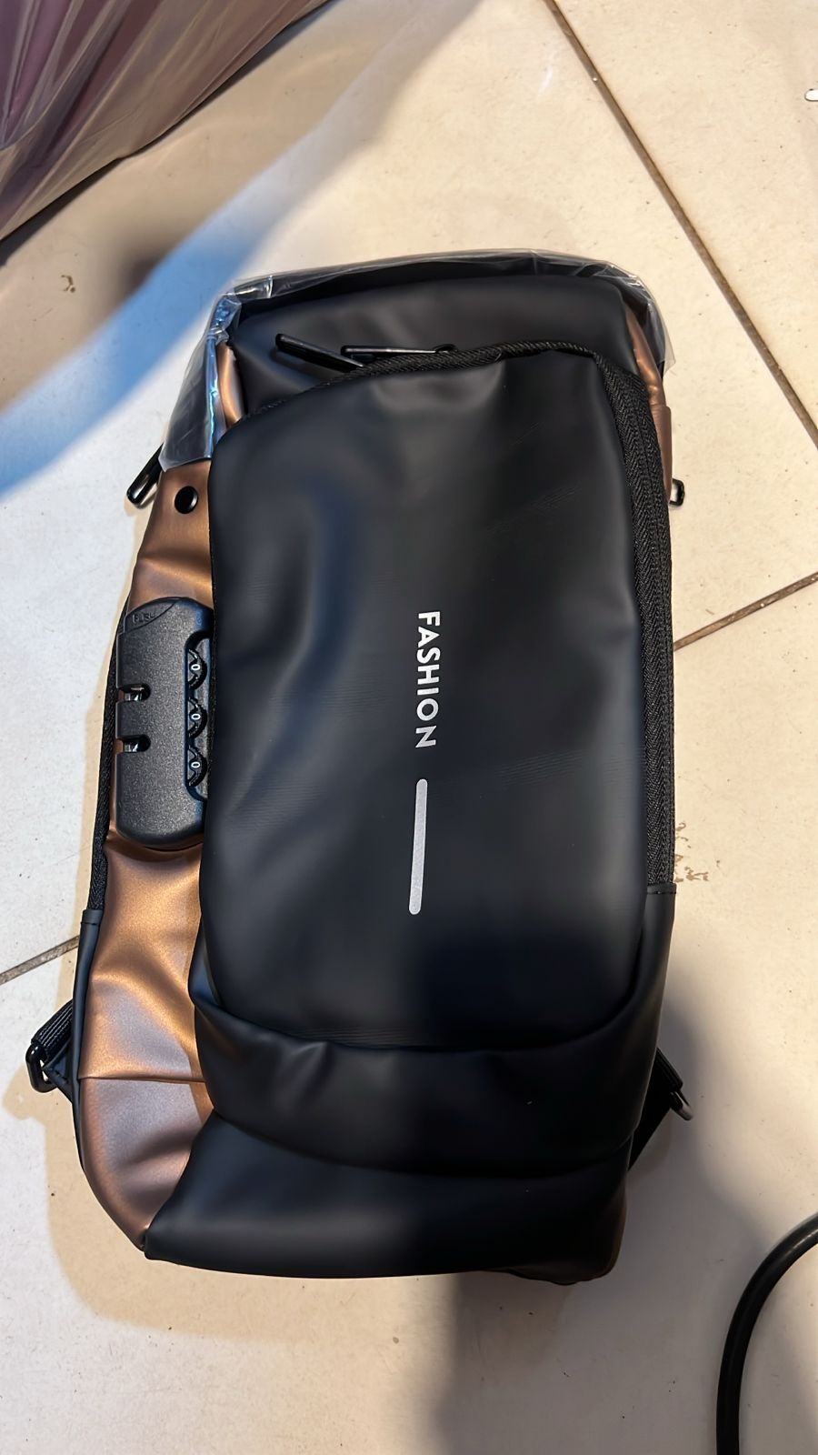 Anti-Theft Men's Sling Bag with TSA Lock | Waterproof Chest Bag with USB Charging Port & Multi-Layer Storage (Random Color)