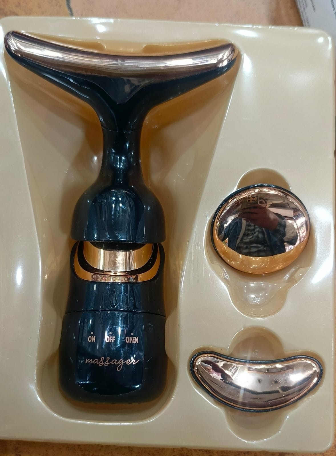 3-in-1 LED Face Slimming & Uplift Wand | Thermal Vibration Neck Massager & Wrinkle Remover for At-Home Face Lift