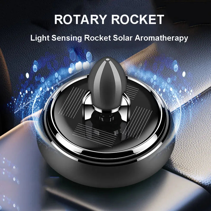 Premium Solar Rotating Car Air Freshener | Kinetic Floating Ring Dashboard Aromatherapy
